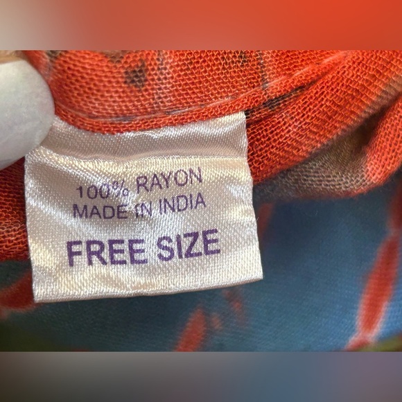 Vintage 90s Women's One Size Tie-Dye Bohemian Dress Dark Orange Hippie Festival - Picture 7 of 13